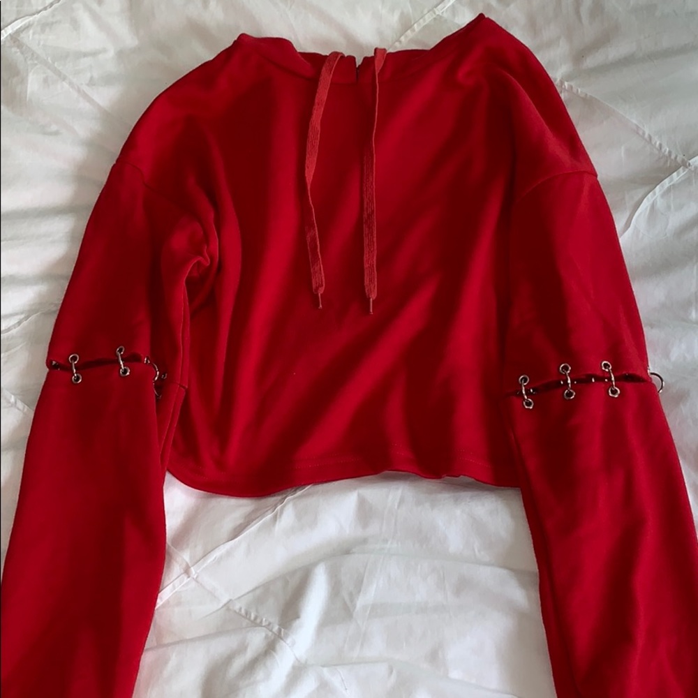 Nasty Gal Red Cropped Hoodie